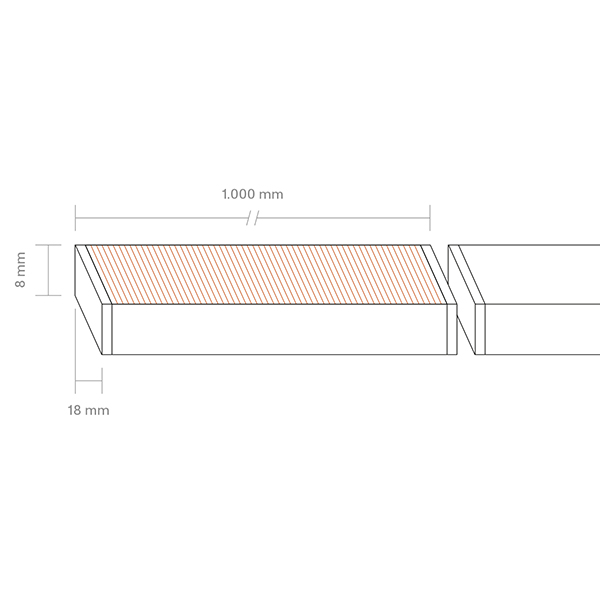 Lichtschiene Luxi Link Schiene 1000mm 15W 3000K IP20 100° 1350lm Ra82