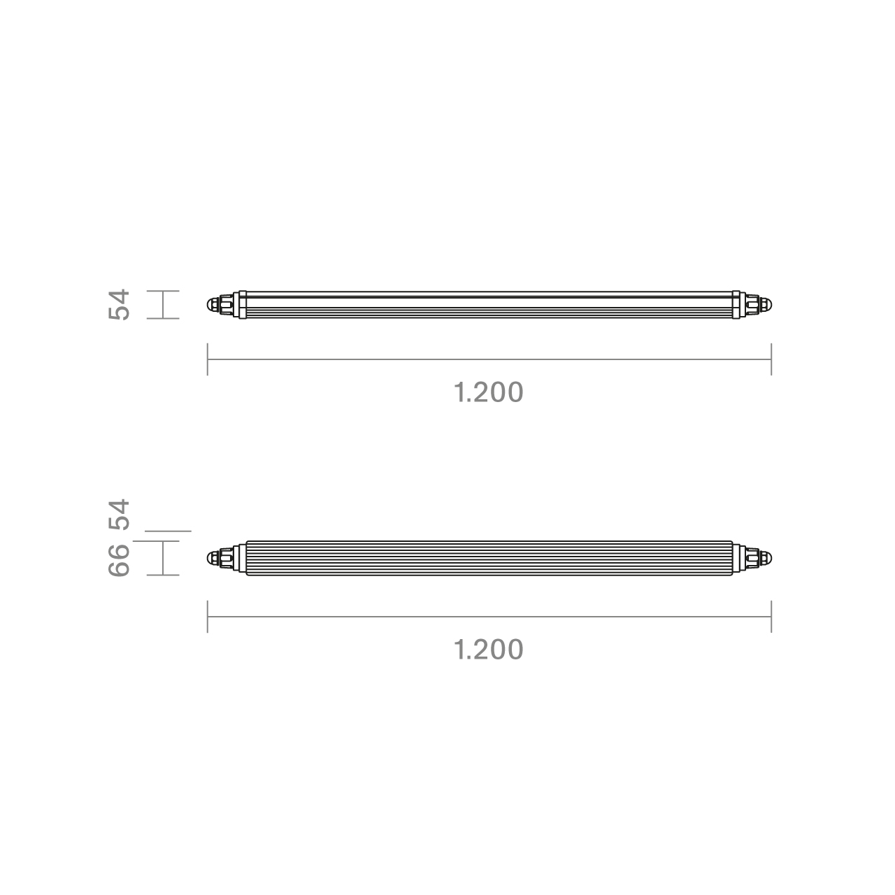 Vorschau: Feuchtraumleuchte Tricolour 1200 3-CCT 33W 3000/4000/5700K IP65 120° 4000lm Ra80