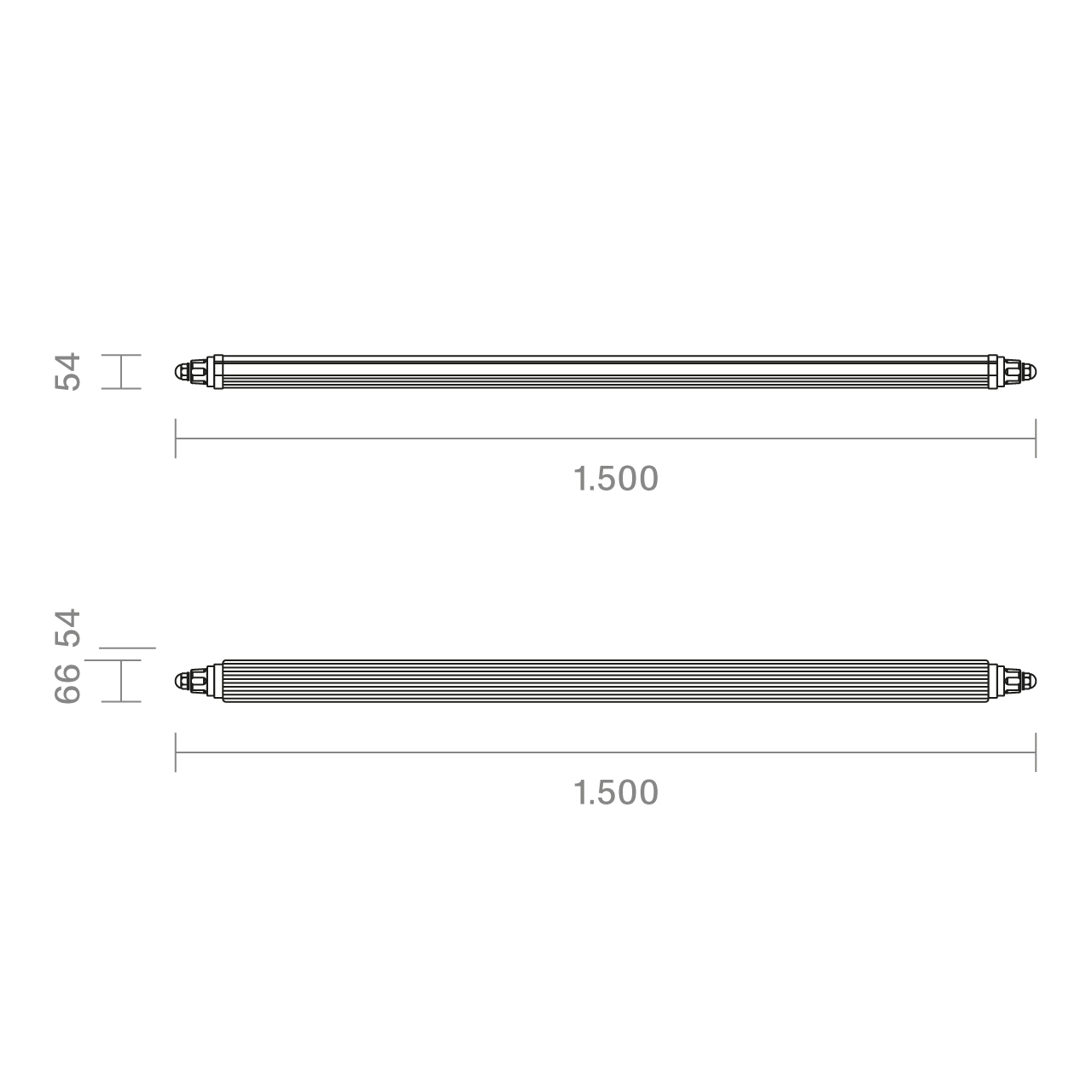 Vorschau: Feuchtraumleuchte Tricolour 1500 3-CCT 46W 3000/4000/5700K IP65 120° 6000lm Ra80