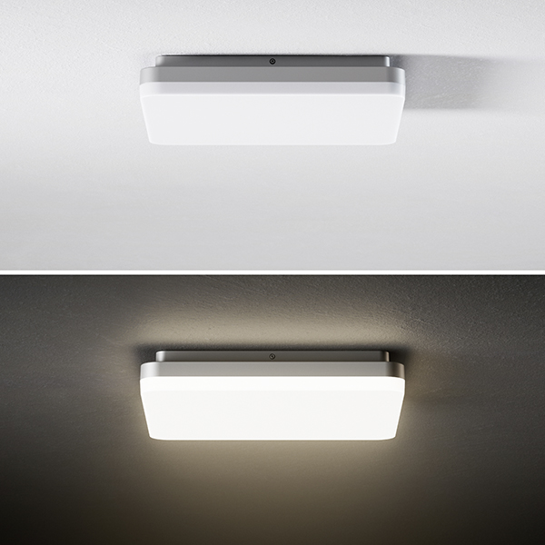 silber | Sigor | Licht Aufbauleuchte GmbH 15W 1600lm IP44 Square Ra80 210mm | 110° Square Projektleuchten 3000K