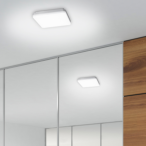 | GmbH Ra80 silber IP44 | 3000K Square Projektleuchten 210mm Aufbauleuchte 110° | Sigor 15W Square 1600lm Licht