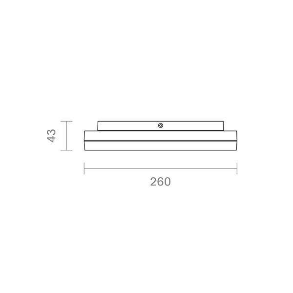 Aufbauleuchte Square 260mm silber Sensor 18W 3000K IP20 110° 2100lm Ra80