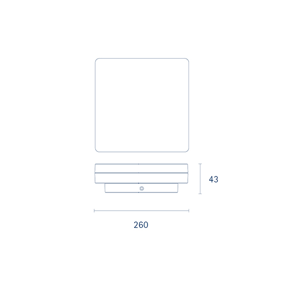 Aufbauleuchte Square 260mm silber 29W 4000K IP20 120° 3300lm Ra80
