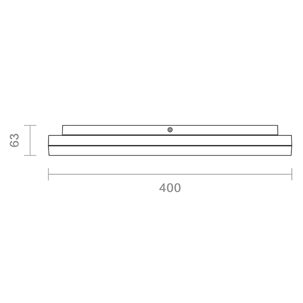 Aufbauleuchte Square 400mm silber 38W 3000K IP20 110° 4200lm Ra80