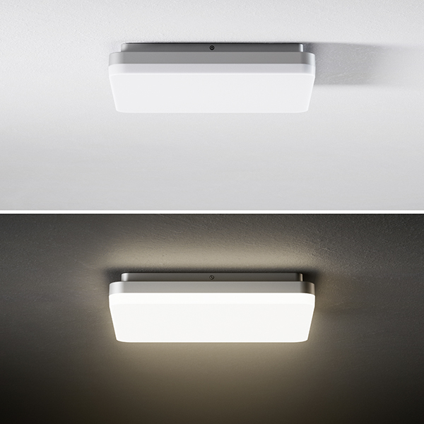 Aufbauleuchte Square 400mm silber 38W 4000K IP20 120° 4200lm Ra80