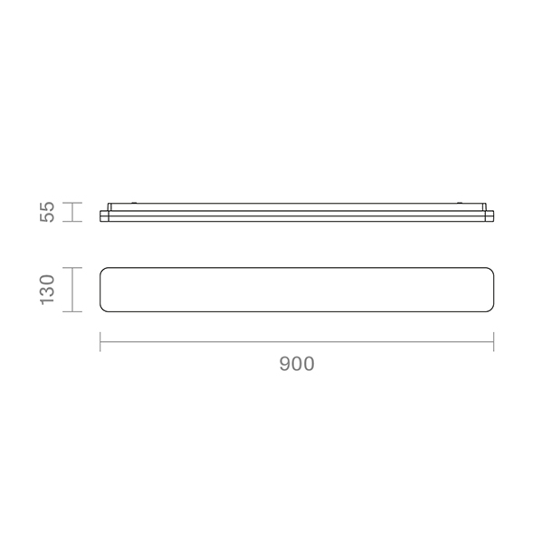 Aufbauleuchte Plank 900mm silber Dim 32/24W 3000/4000K IP54 120° 2700/3500lm