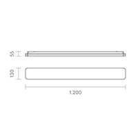 Vorschau: Aufbauleuchte Plank 1200mm silber Dim 38/29W 3000/4000K IP54 120° 3200/4200lm