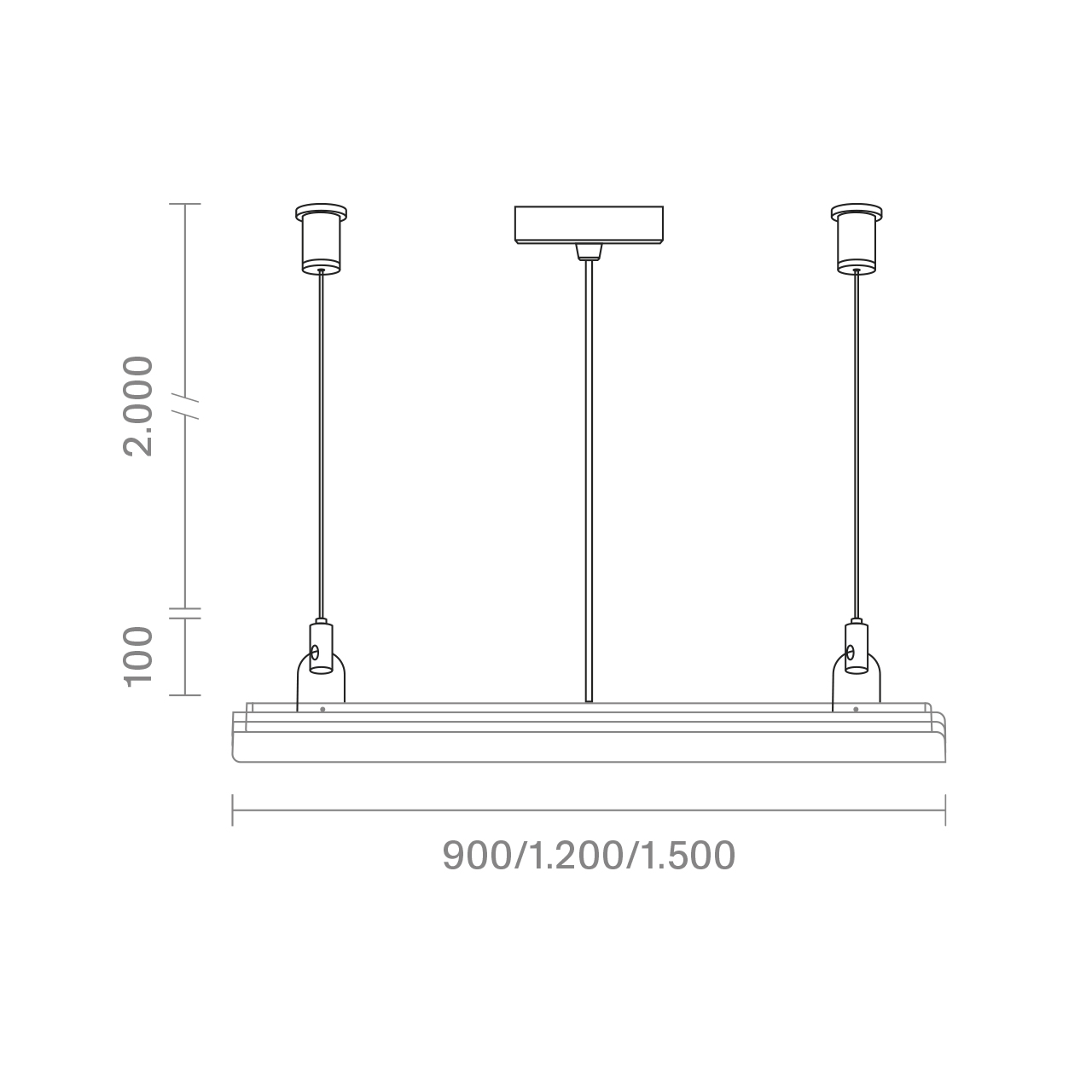 Aufbauleuchte Plank Pendelset