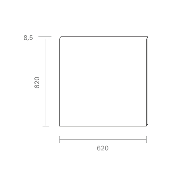 Panel Einbau Fled 620x620mm weiß UGR<22 -Abverkaufsartikel-