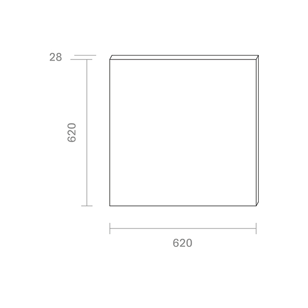 Panel Aufbau Fled 620x620mm weiß UGR<22 36W 3000K IP20 115° 3600lm Ra80