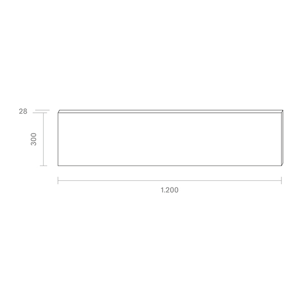 Panel Aufbau Fled 1200x300mm weiß UGR<22 36W 3000K IP20 115° 3600lm Ra80