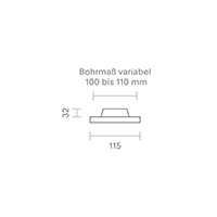 Vorschau: Einbauleuchte Fled Downlight 115mm weiß 6W 3000/4000/5000K IP20 120° 310lm RA90