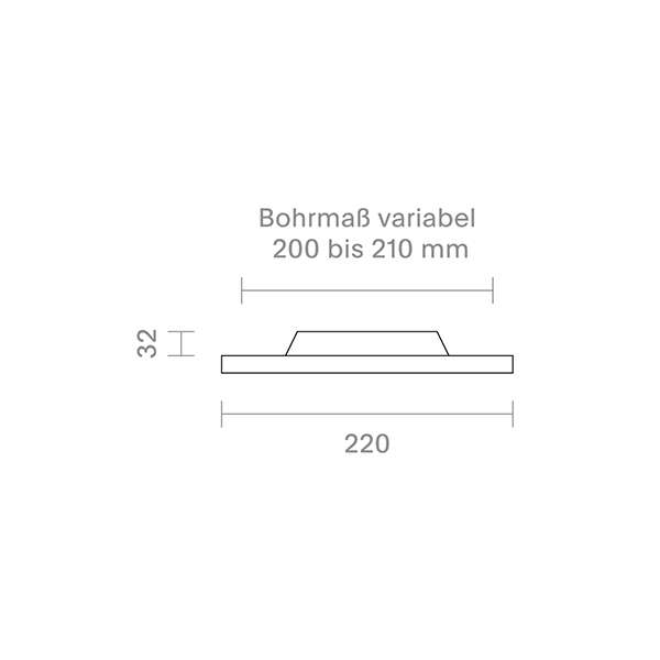 Einbauleuchte Fled Downlight 220mm weiß 18W 3000/4000/5000K IP20 120° 1300lm RA90