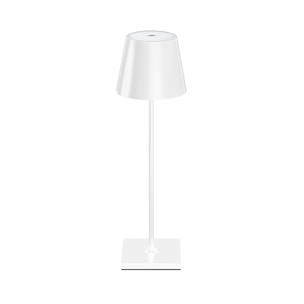 Akku-Tischleuchte Nuindie 380mm schneeweiß rund 2,2W FlexMood 2200K/2700K IP54 168/197lm Ra85 dim