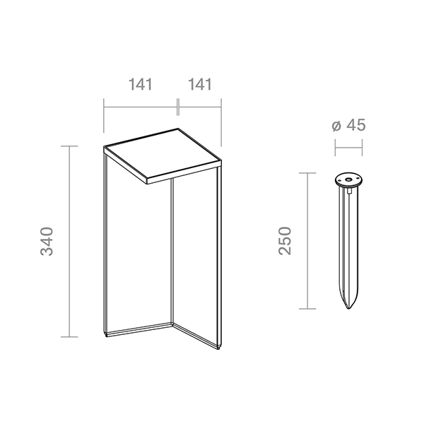 Nusolar Akku-Solarleuchte 340mm anthrazit 2,2W 2700K IP54 151lm Ra85