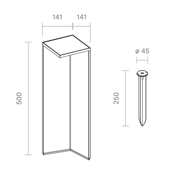 Nusolar Akku-Solarleuchte 500mm anthrazit 2,2W 2700K IP54 151lm Ra85