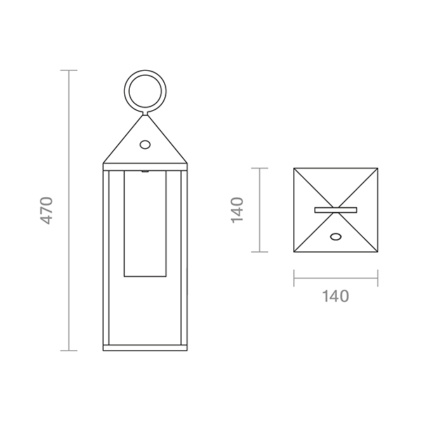 Akku-Tischleuchte Nuphare 470mm anthrazit -Abverkaufsartikel-