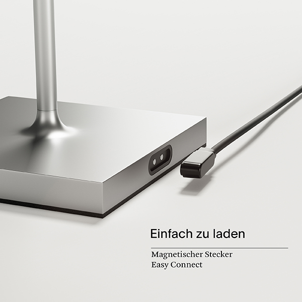 Akku-Tischleuchte Nuindie mini 250mm silberfarben 2,2W FlexMood 2200K/2700K IP54 168/197lm Ra85 dim