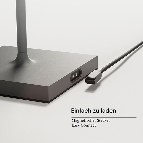 Akku-Tischleuchte Nuindie mini 250mm graphitgrau 2,2W FlexMood 2200K/2700K IP54 168/197lm Ra85 dim