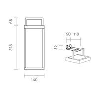 Vorschau: Akku-Solarleuchte Numove 325mm graphitgrau 2,2W 2700K IP54 172lm Ra85 dim