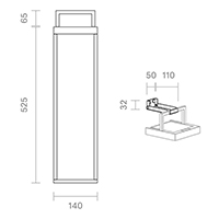 Vorschau: Akku-Solarleuchte Numove 525mm graphitgrau 2,2W 2700K IP54 172lm Ra85 dim