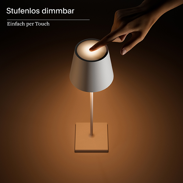 Akku-Tischleuchte Nuindie 380mm dünenbeige 2,2W FlexMood 2200K/2700K IP54 168/197lm Ra85 dim