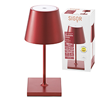 Vorschau: Akku-Tischleuchte Nuindie mini 250mm kirschrot 2,2W FlexMood 2200K/2700K IP54 168/197lm Ra85 dim