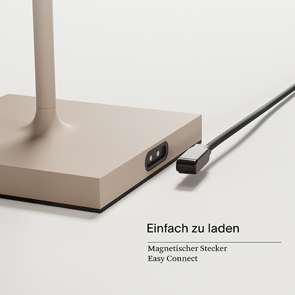 Akku-Tischleuchte Nuindie mini 250mm dünenbeige 2,2W FlexMood 2200K/2700K IP54 168/197lm Ra85 dim