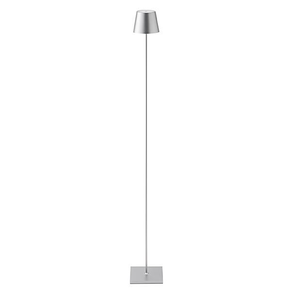 Akku-Stehleuchte Nuindie 1200mm silberfarben rund 2,2W FlexMood 2200K/2700K IP54 168/197lm Ra85