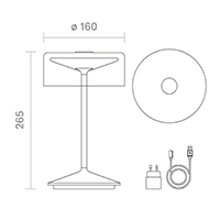 Vorschau: Akku-Glasleuchte Numotion 265 mm nachtschwarz 2,2W FlexMood 2200K/2700K IP54 171lm Ra85 dim