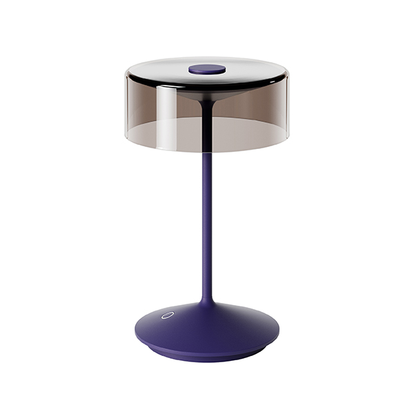 Akku-Glasleuchte Numotion 265 mm pflaumenblau 2,2W FlexMood 2200K/2700K IP54 160lm Ra85 dim