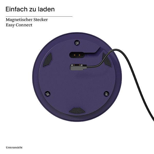 Akku-Glasleuchte Numotion 265 mm pflaumenblau 2,2W FlexMood 2200K/2700K IP54 160lm Ra85 dim