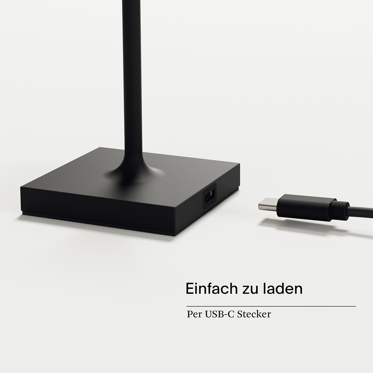 Akku-Tischleuchte Nuindie pocket 210mm nachtschwar 1,4W Flex-Mood 2200K/2700K IP54 Ra85 USB-C dim