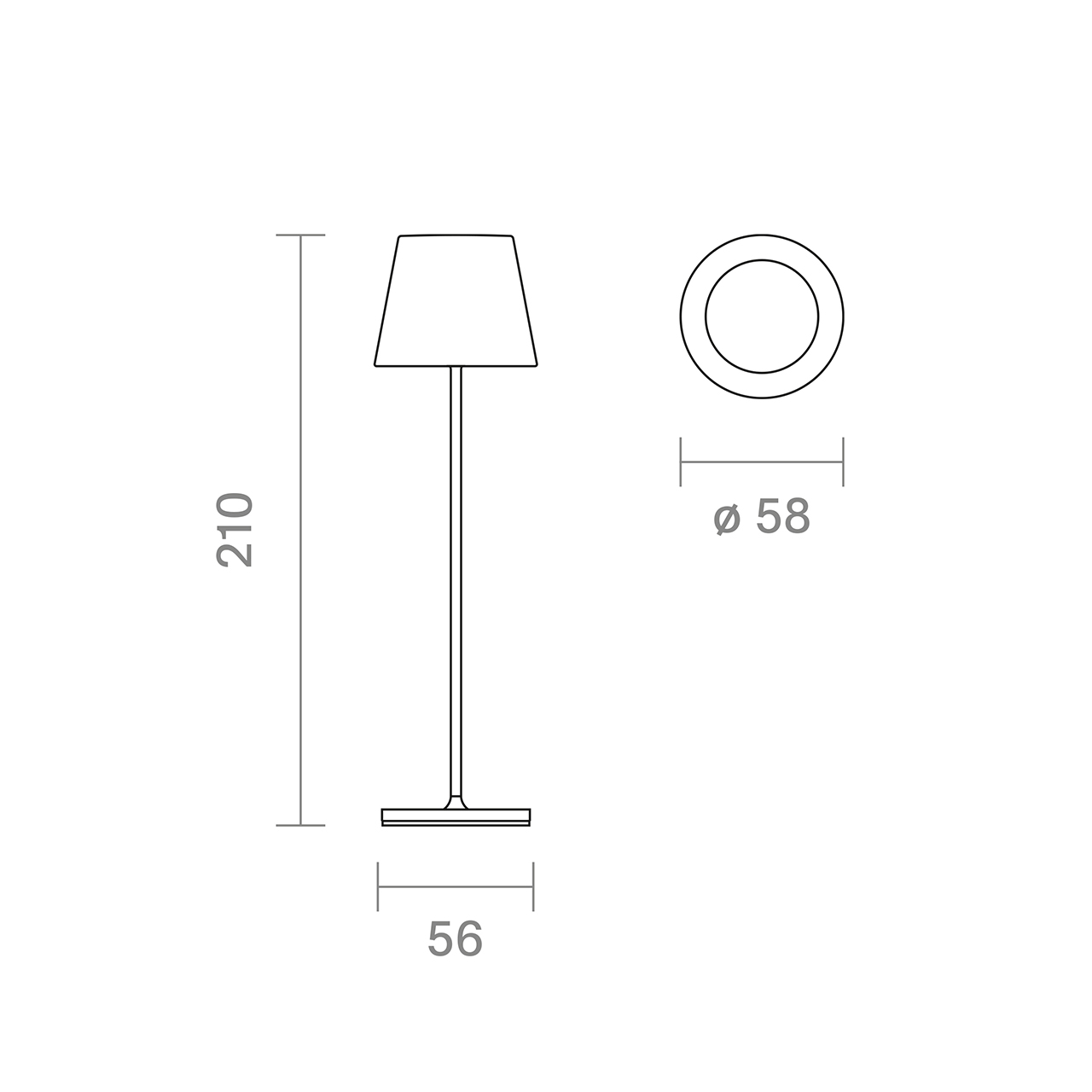 Akku-Tischleuchte Nuindie pocket 210mm nachtschwar 1,4W Flex-Mood 2200K/2700K IP54 Ra85 USB-C dim