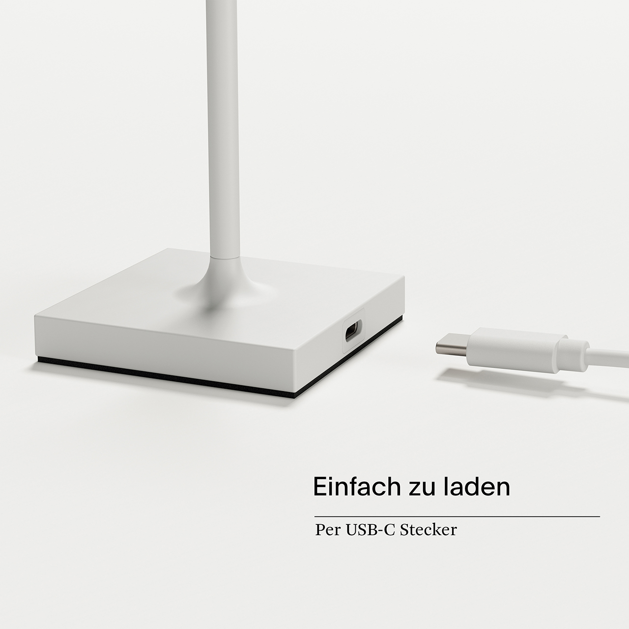 Akku-Tischleuchte Nuindie pocket 210mm schneeweiß 1,4W Flex-Mood 2200K/2700K IP54 Ra85 USB-C dim