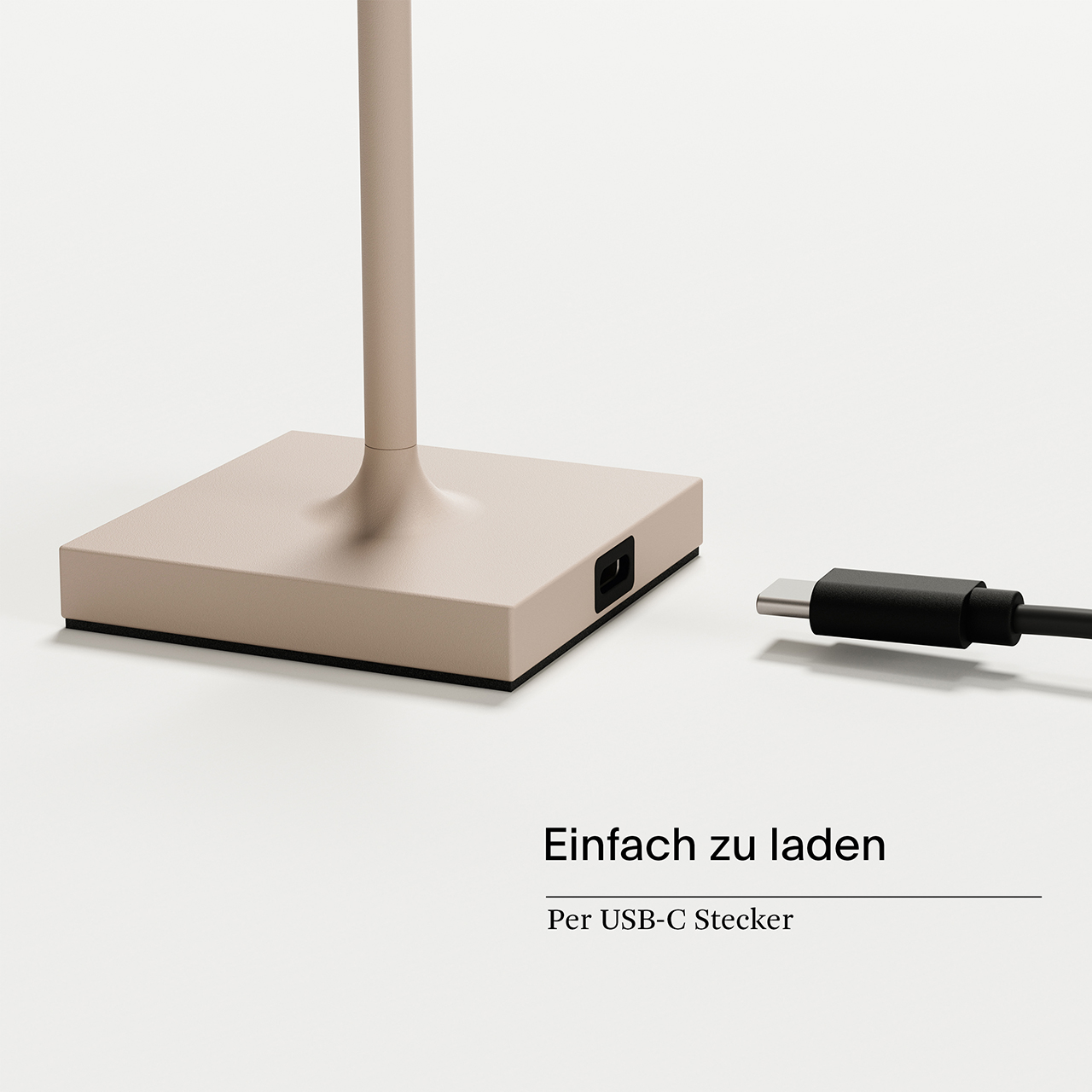 Akku-Tischleuchte Nuindie pocket 210mm dünenbeige 1,4W Flex-Mood 2200K/2700K IP54 Ra85 USB-C dim