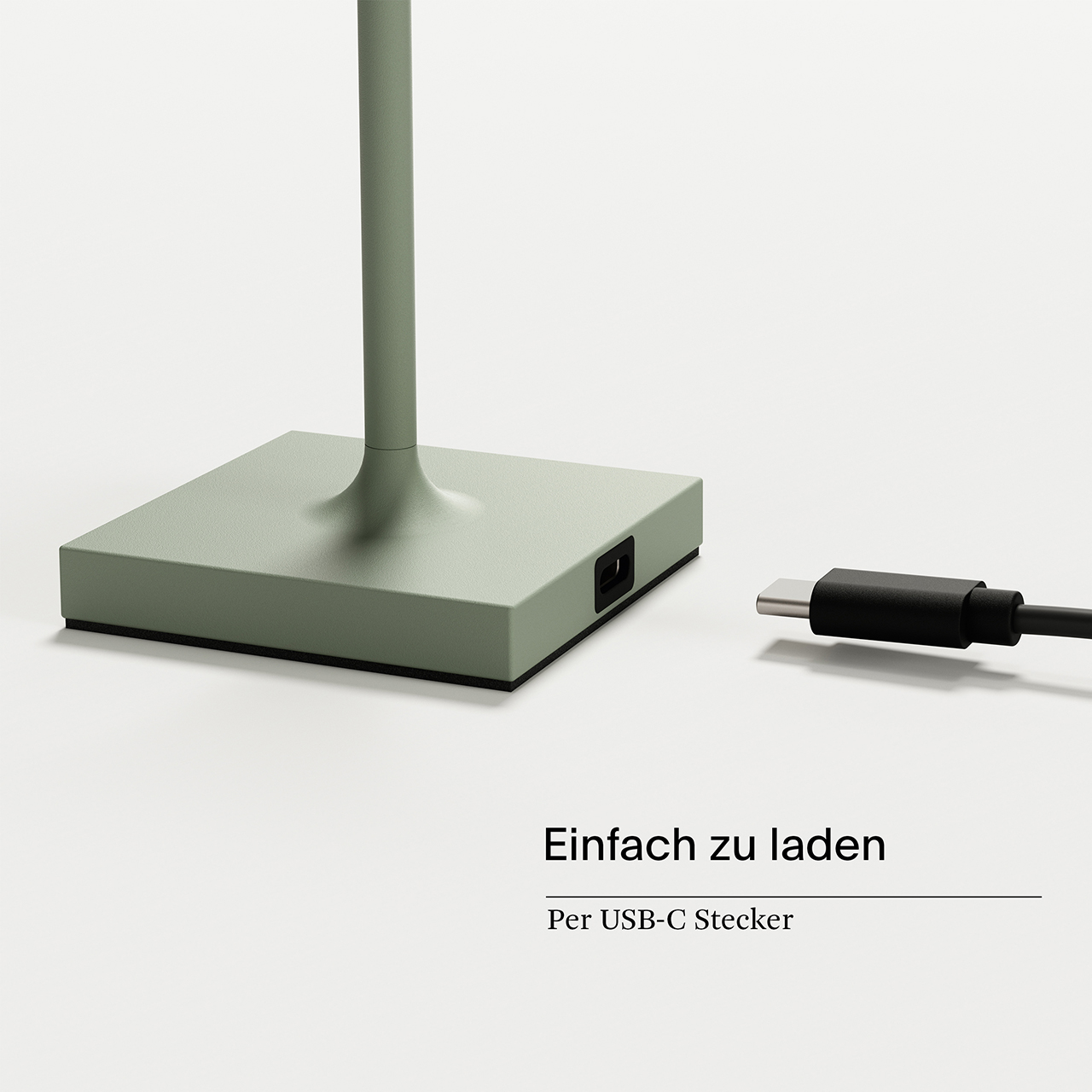 Akku-Tischleuchte Nuindie pocket 210mm salbeigrün 1,4W Flex-Mood 2200K/2700K IP54 Ra85 USB-C dim