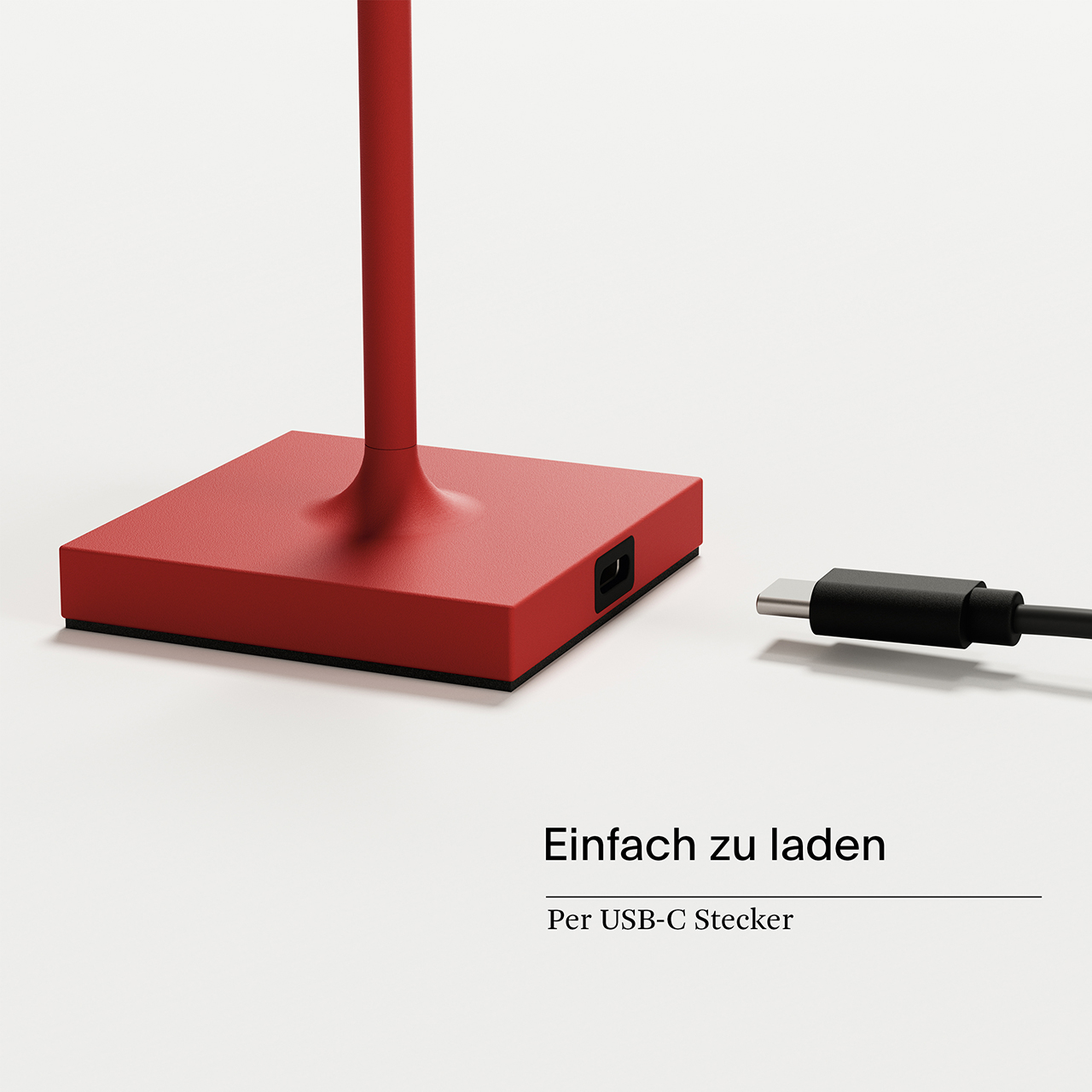 Akku-Tischleuchte Nuindie pocket 210mm feuerrot 1,4W Flex-Mood 2200K/2700K IP54 Ra85 USB-C dim