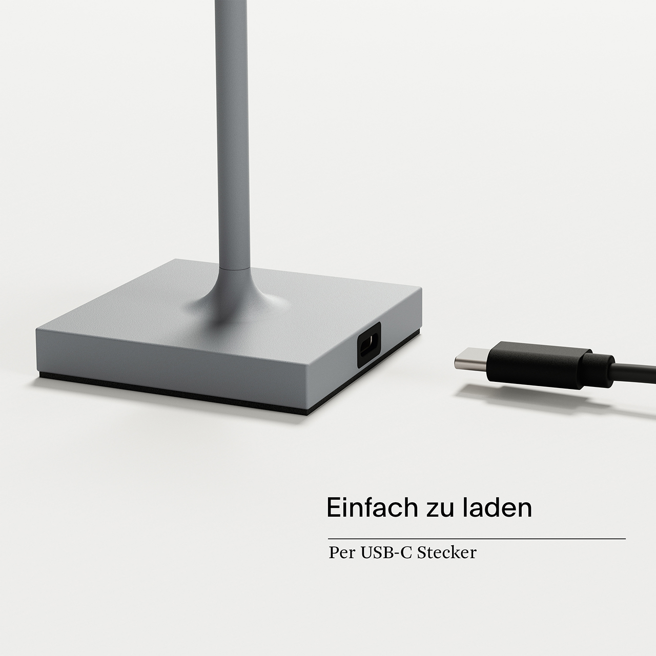 Vorschau: Akku-Tischleuchte Nuindie pocket 210mm nebelgrau 1,4W Flex-Mood 2200K/2700K IP54 Ra85 USB-C dim