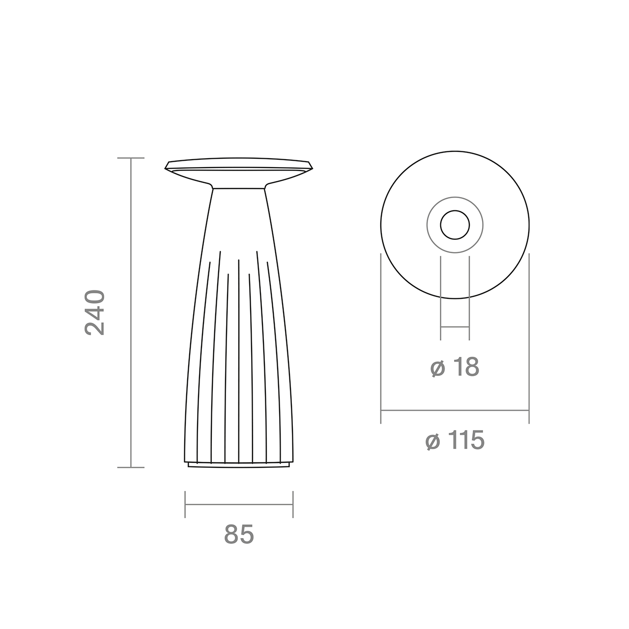 Akku-Tischleuchte Nuflair 245mm nachtschwarz 2,2W Flex-Mood 2200K/2700K IP54 Ra85 dim