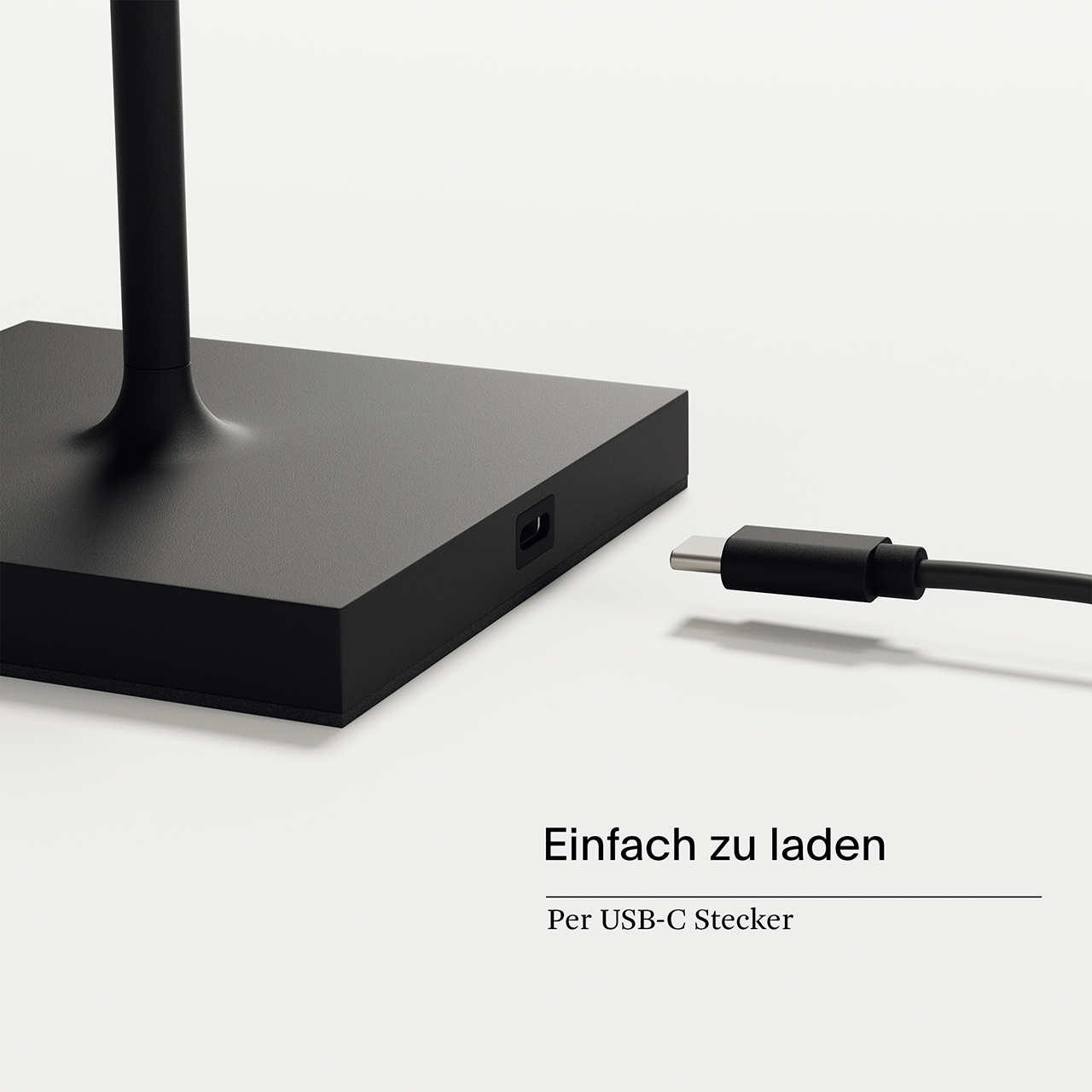 Akku-Tischleuchte Nuindie USB-C 380mm nachtschwarz 2,2W FlexMood 2200K/2700K IP54 168/197lm Ra85 run