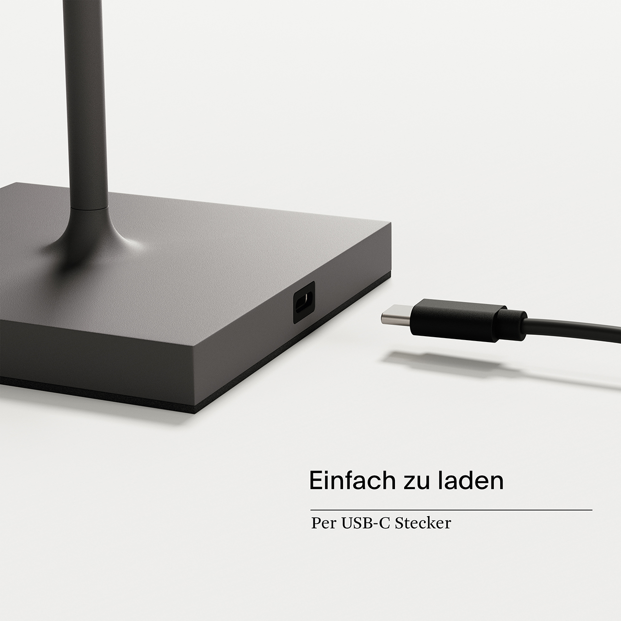 Vorschau: Akku-Tischleuchte Nuindie USB-C 380mm graphitgrau 2,2W FlexMood 2200K/2700K IP54 168/197lm Ra85