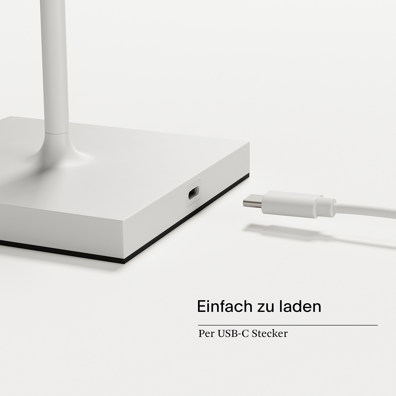 Akku-Tischleuchte Nuindie USB-C 380mm schneeweiß 2,2W FlexMood 2200K/2700K IP54 168/197lm Ra85