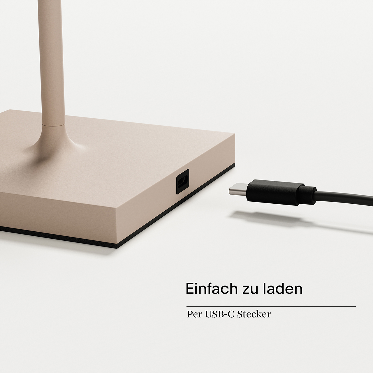 Akku-Tischleuchte Nuindie USB-C 380mm dünenbeige 2,2W FlexMood 2200K/2700K IP54 168/197lm Ra85