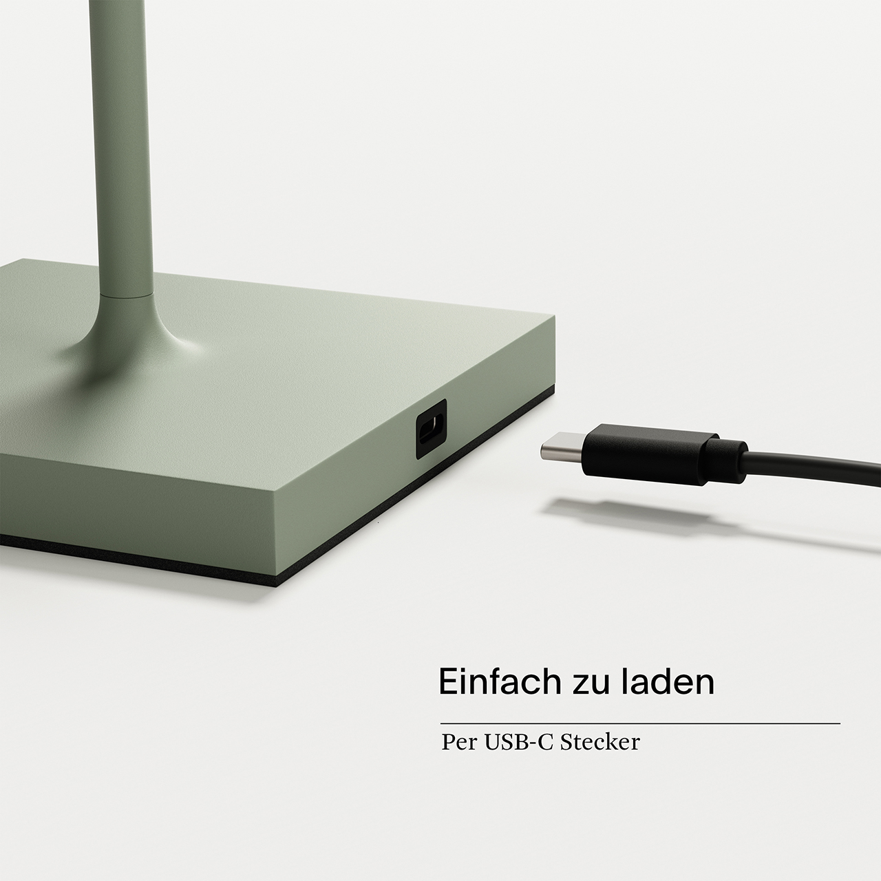 Akku-Tischleuchte Nuindie USB-C 380mm salbeigrün 2,2W FlexMood 2200K/2700K IP54 168/197lm Ra85