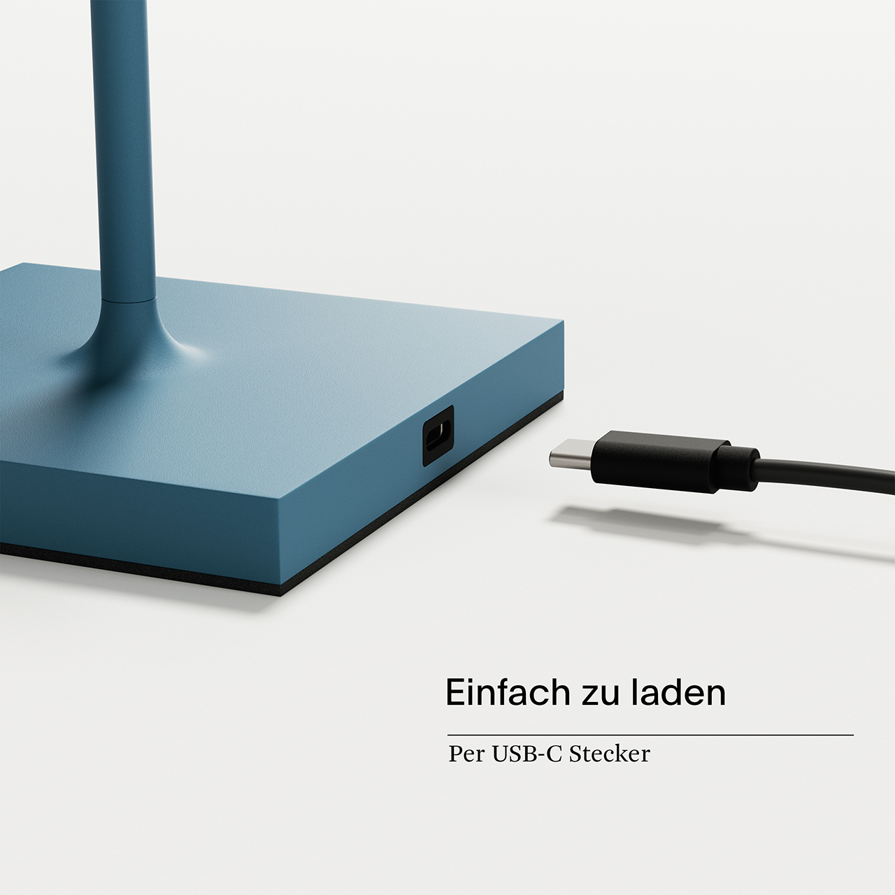 Akku-Tischleuchte Nuindie USB-C 380mm delphinblau 2,2W FlexMood 2200K/2700K IP54 168/197lm Ra85