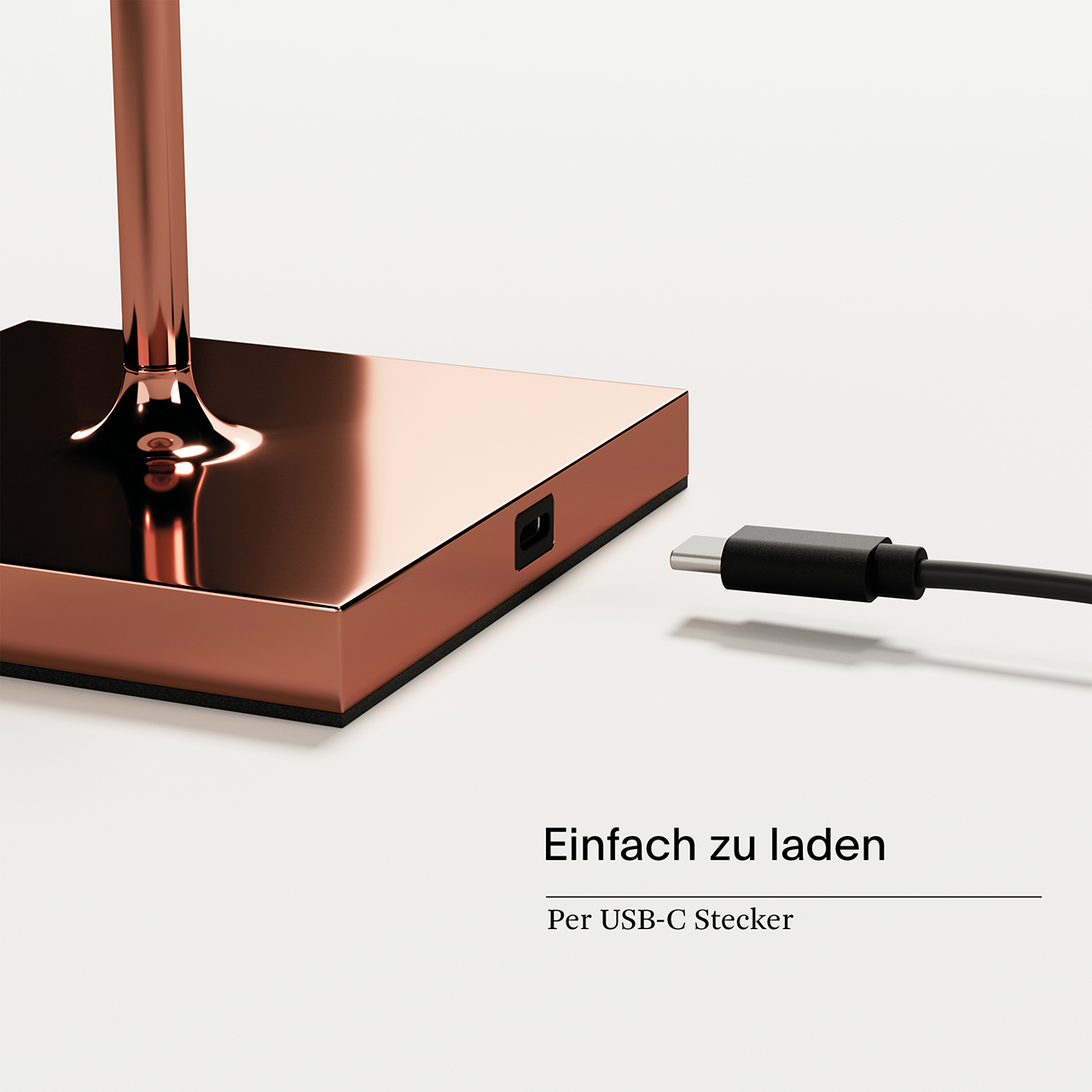 Akku-Tischleuchte Nuindie USB-C 380mm kupferfarben 2,2W FlexMood 2200K/2700K IP54 168/197lm Ra85