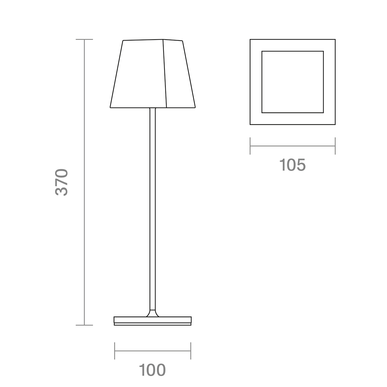 Akku-Tischleuchte Nuindie eckig USB-C schneeweiß 2,2W FlexMood 2200K/2700K IP54 168/197lm Ra80