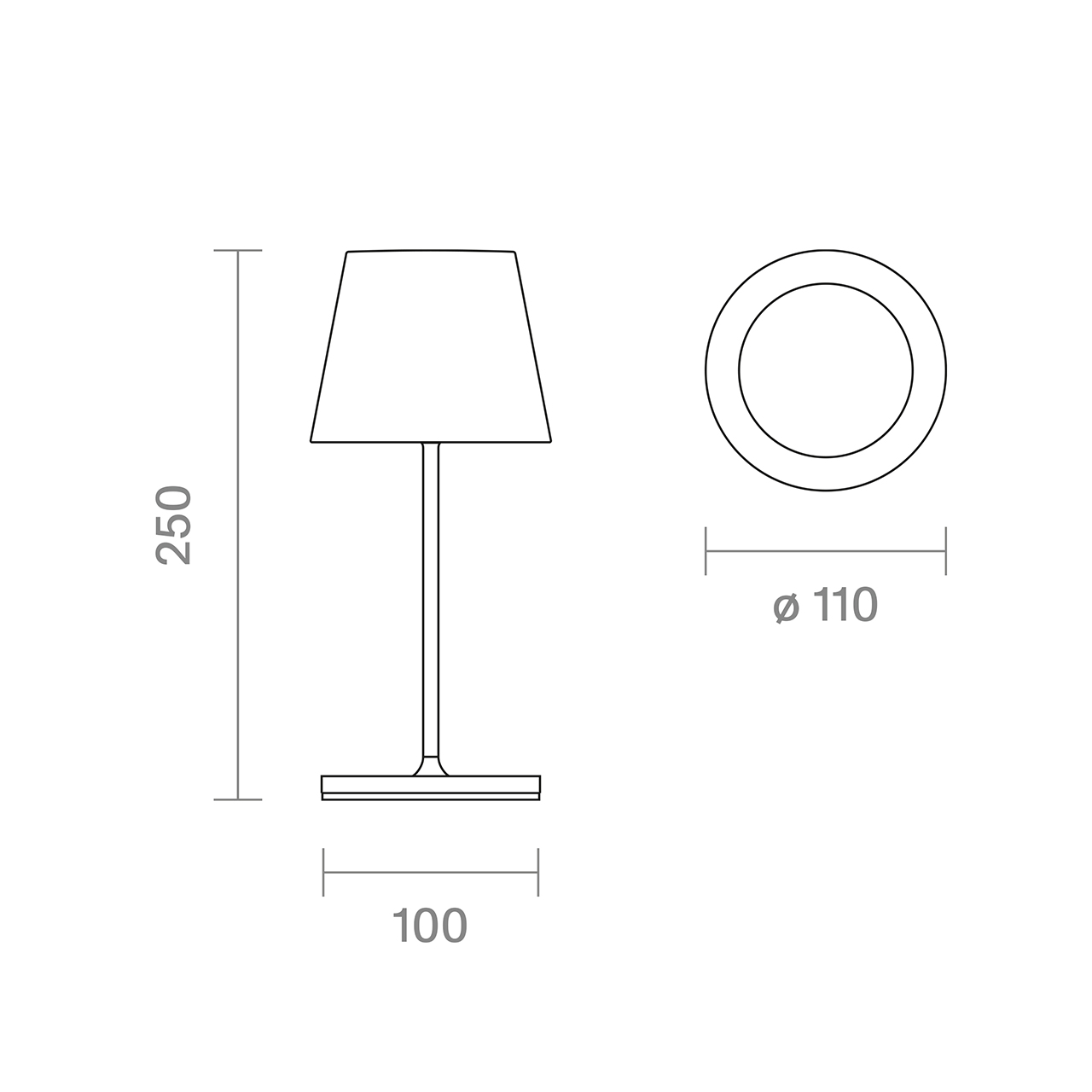 Akku-Tischleuchte Nuindie mini USB-C graphitgrau 2,2W FlexMood 2200K/2700K IP54 168/197lm Ra85