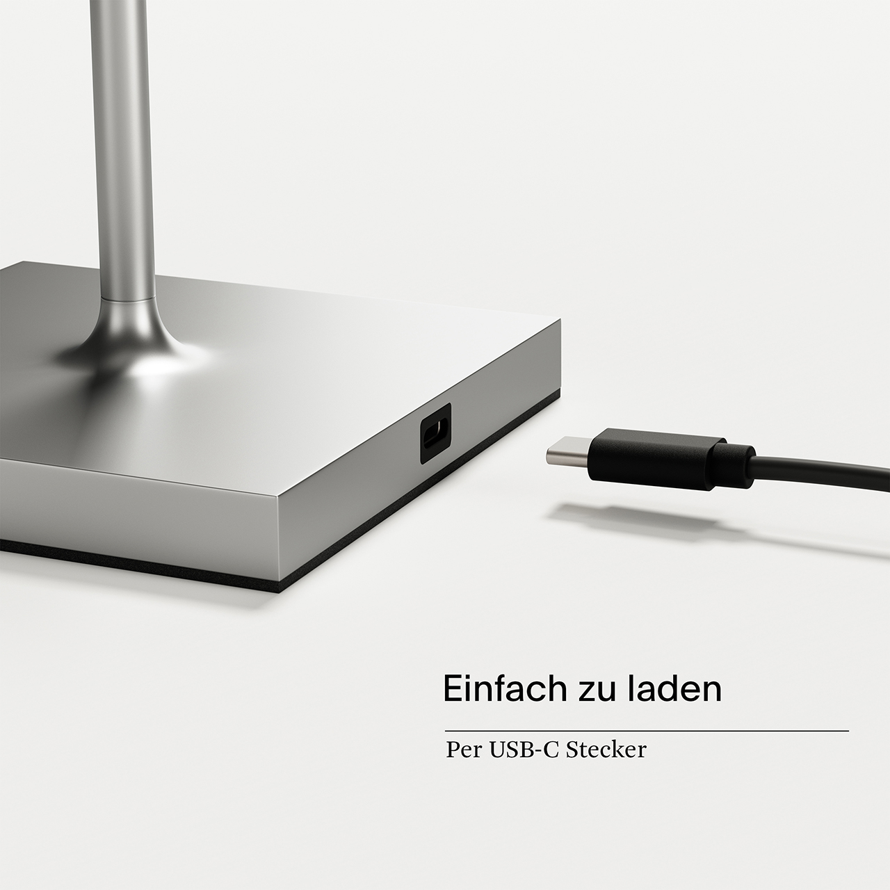 Akku-Tischleuchte Nuindie mini USB-C silberfarben 2,2W FlexMood 2200K/2700K IP54 168/197lm Ra85